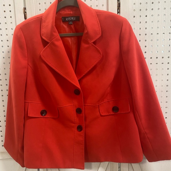Kasper Jackets & Blazers - Kasper Women's Vibrant Red Blazer